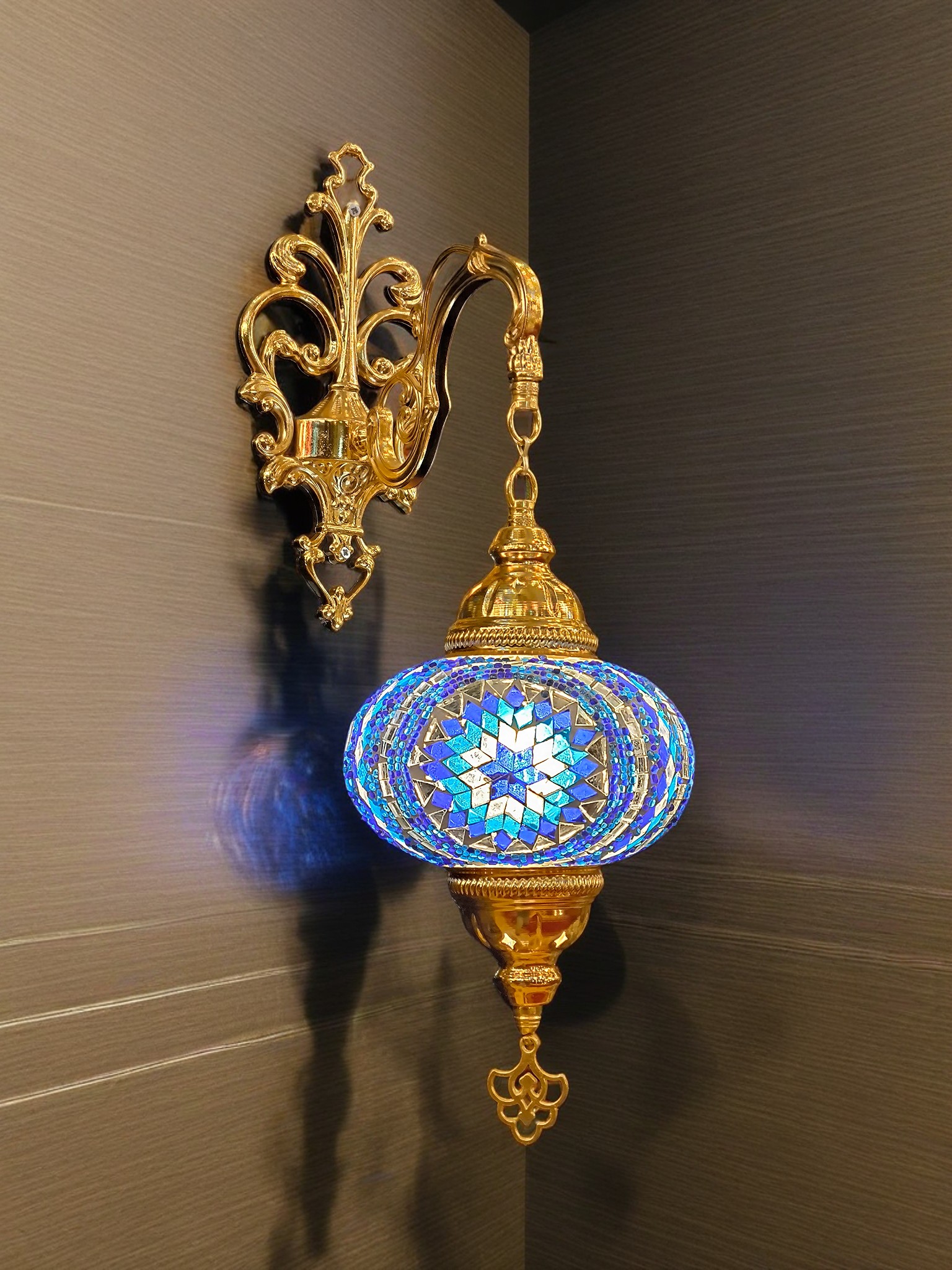 Gold Mosaic Turkish Sconce Wall Lamp