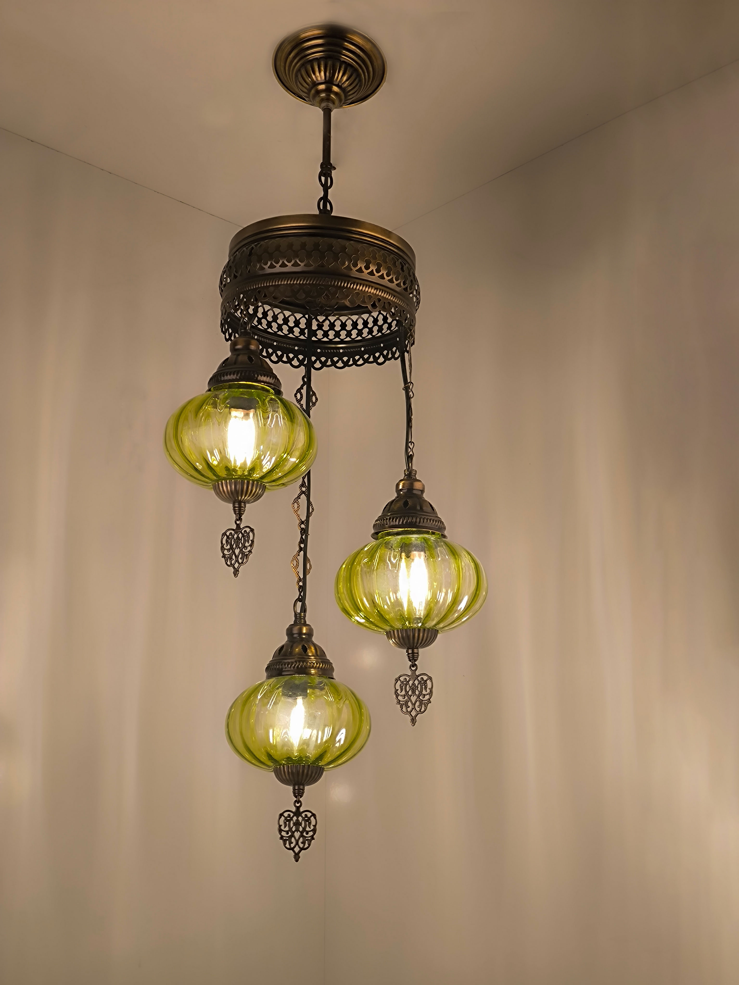 3 Globe Turkish Chandelier Light