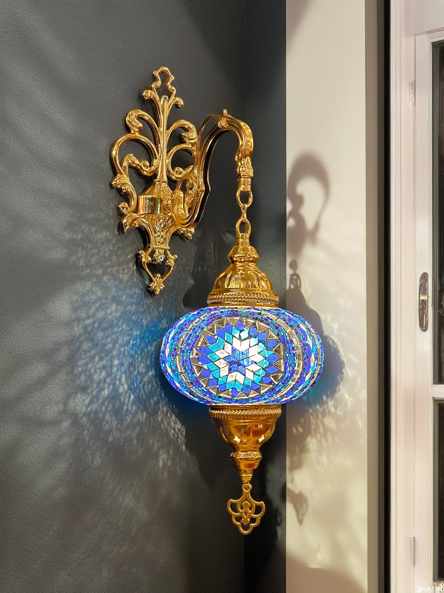 Gold Mosaic Turkish Sconce Wall Lamp